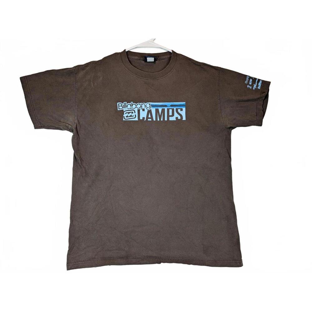Billabong Camps Graphic Logo T Shirt Surf Skate Brown Mens Large